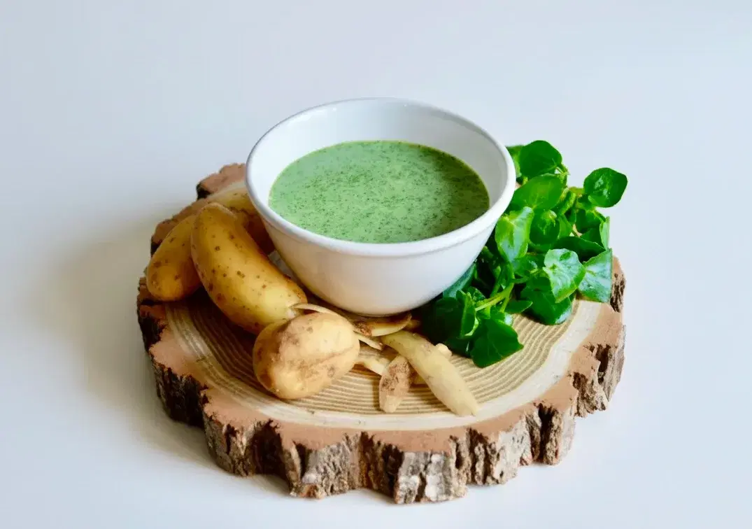 Velouté de cresson pomme de terre et chèvre pour bébé