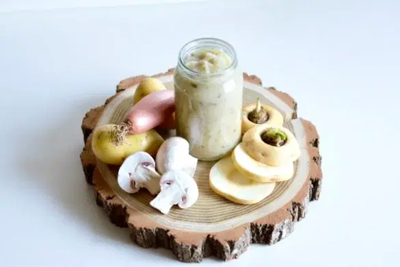 Purée de panais champignons de Paris et échalote pour bébé