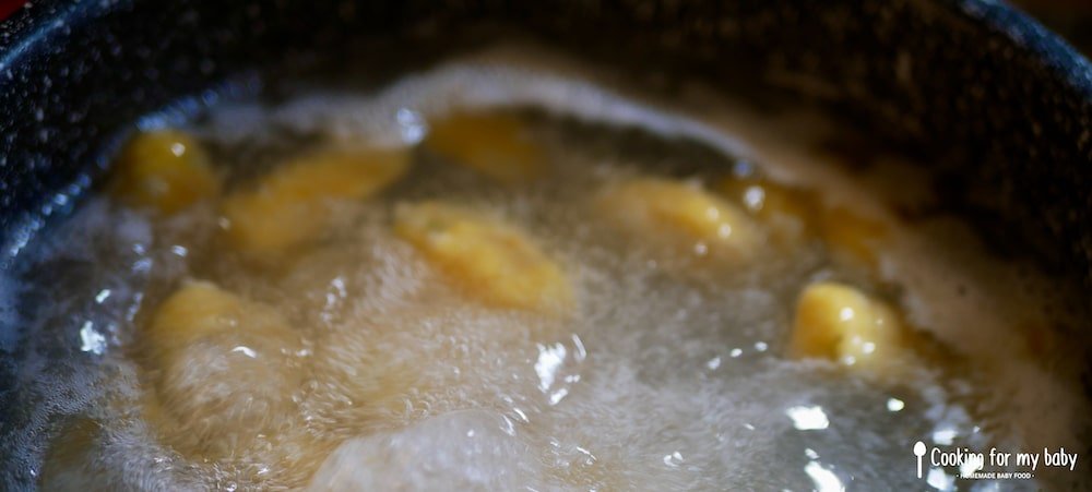 cuisson des gnocchis patate douce dans eau bouillante