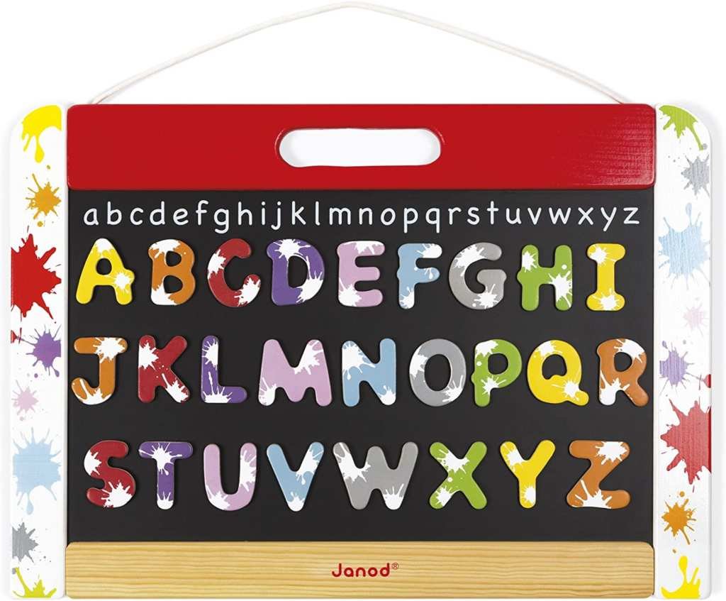 ardoise murale alphabet lettres magnetiques janod idee cadeau noel enfant 3 ans