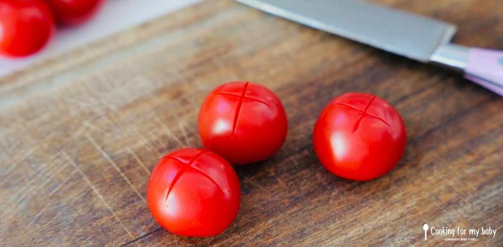 Croisillons sur tomates pour les peler facilement