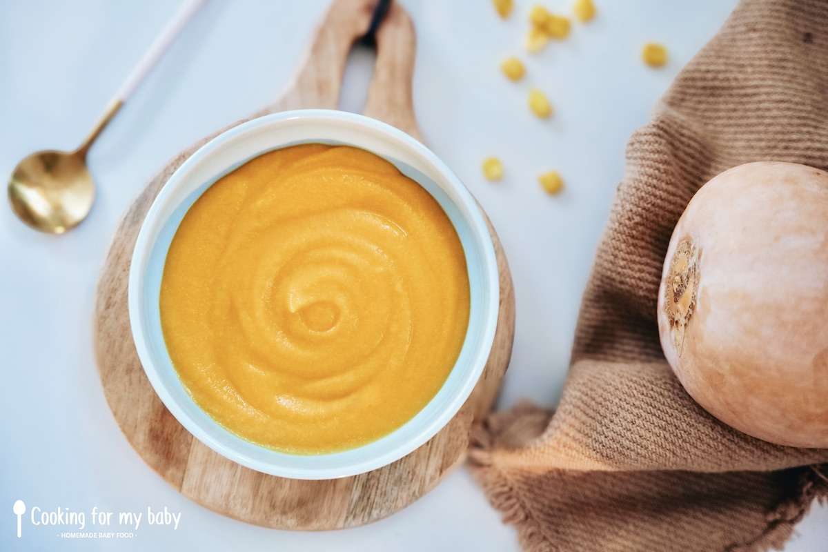 Purée de courge butternut et maïs pour bébé (Dès 4 mois)