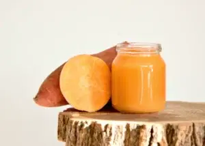 Recettes pour bébé et diversification alimentaire 15 Première purée de patate douce pour bébé, texture lisse et fondante